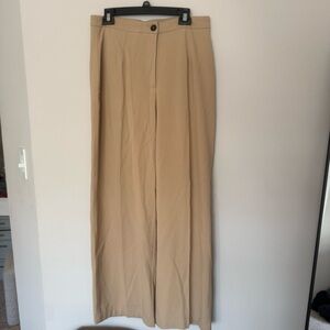 Bershka Wide-Leg Tan Trousers